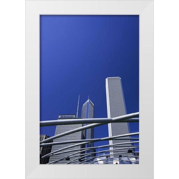 Flaherty, Dennis 23x32 White Modern Wood Framed Museum Art Print Titled - IL, Chicago Pipes over Jay Pritzker Pavilion