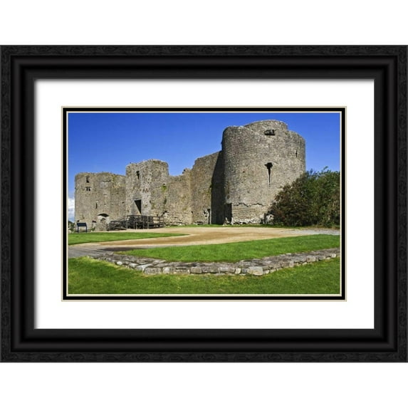 Flaherty, Dennis 24x17 Black Ornate Wood Framed with Double Matting Museum Art Print Titled - Ireland, Roscommon Ruins of Roscommon Castle
