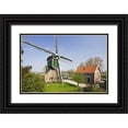 thumbnail image 1 of Flaherty, Dennis 24x17 Black Ornate Wood Framed with Double Matting Museum Art Print Titled - Netherlands, Leiderdorp Traditional windmill, 1 of 4