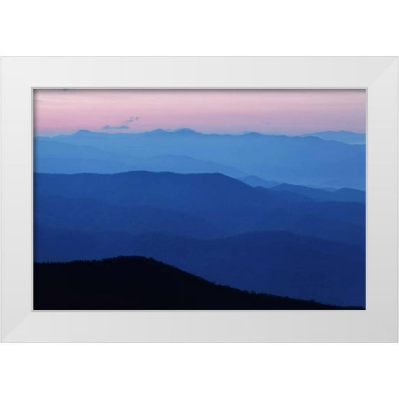 Flaherty, Dennis 24x17 White Modern Wood Framed Museum Art Print Titled - TN, Great Smoky Mts, Blue Mountain landscape