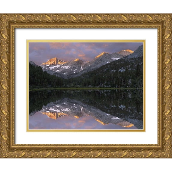 Flaherty, Dennis 24x19 Gold Ornate Wood Framed with Double Matting Museum Art Print Titled - USA, California Marsh Lake at sunrise