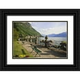 thumbnail image 1 of Flaherty, Dennis 32x23 Black Ornate Wood Framed with Double Matting Museum Art Print Titled - Italy, Varenna View of Lake Como with Varenna, 1 of 4