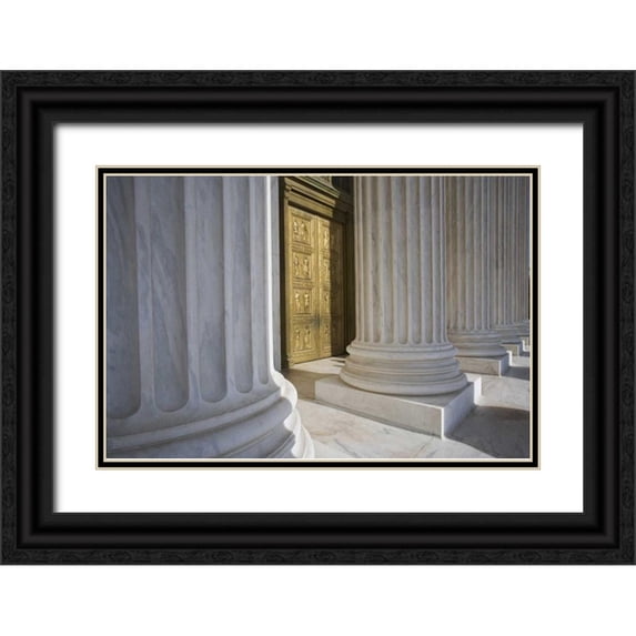 Flaherty, Dennis 32x23 Black Ornate Wood Framed with Double Matting Museum Art Print Titled - Washington DC, Supreme Court Building
