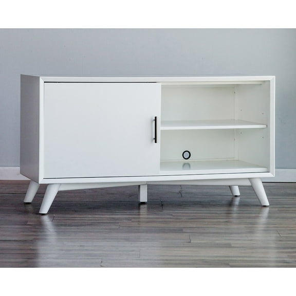 Flair 50" White Mid Century Mod TV Console