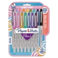 thumbnail image 1 of Flair Felt Tip Porous Point Pen - Stick - Extra-Fine 0.4 mm - Assorted Ink Color - Gray Barrel - Pack of 16, 1 of 1