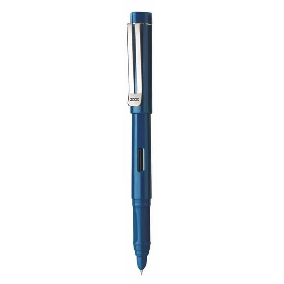 Flair Zoox A9 Ink-It Chrome Fountain Pen | Liquid Ink Technology & Iridium Tip | Minimalistic Design with Chrome Finish Clip | 3 Ink Cartridges & 1 Ink Converter | Blue Ink, Pack of 1