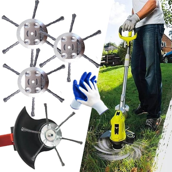 Flakaclsh Weed Eater Attachment, Universal Steel Wire Grass Trimmer Head (3, 6 Blades)