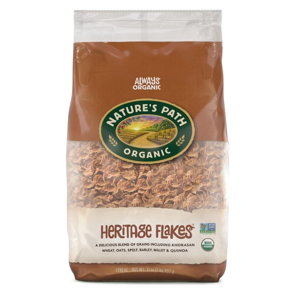 Flakes Reg Cold Cereal Nature S Path Ecopac Bag Organic Heritage 32Oz