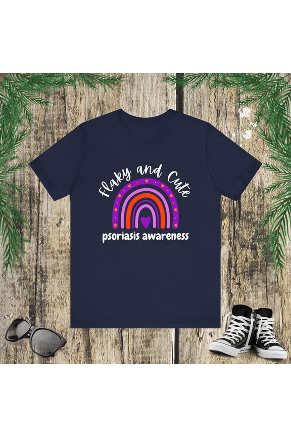 Flaky and Cute Psoriasis Awareness month cute boho rainbow Unisex T-shirt
