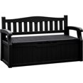 thumbnail image 1 of Flamaker 80 Gallon Storage Bench Outdoor Indoor, Durable All-Weather Seating with Hidden Storage, Lockable Deck Box for Garden, Patio, Poolside (Black), 1 of 14