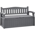 thumbnail image 1 of Flamaker 80 Gallon Storage Bench Outdoor Indoor, Durable All-Weather Seating with Hidden Storage, Lockable Deck Box for Garden, Patio, Poolside (Grey), 1 of 7