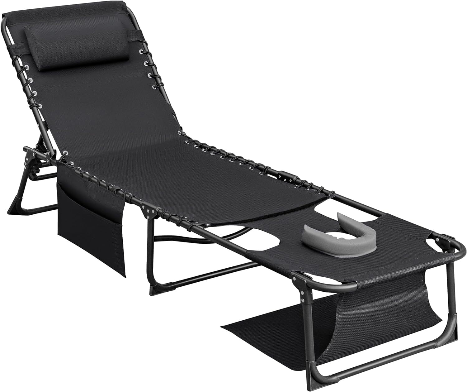 Flamaker Face Down Chaise Lounge Chair 5Position Adjustable Sunbathing, Foldable Tanning Chair