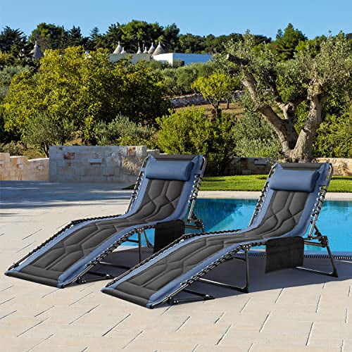 Flamaker Folding Chaise Lounge Outdoor Portable Lounge Chairs 4 ...
