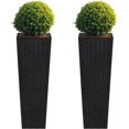 thumbnail image 1 of Flamaker Resin Rattan-Design Planters Set of 2, 32'' Tall Flowerpot with Additional Pot for Soil, Durable Weather-Resistant Planter with Drainage Holes for Garden, Patio, Backyard, 1 of 8