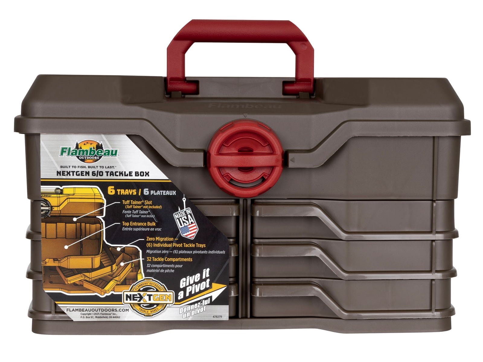 Flambeau NextGen 6/0 Large Tackle Box, Fine Metallic Coffee
