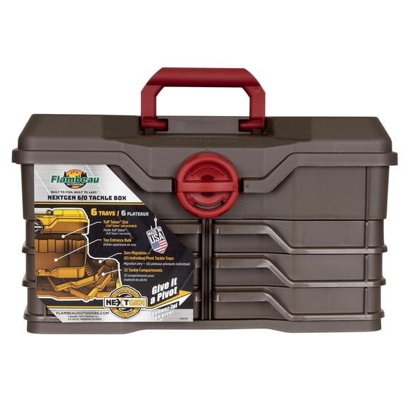 Flambeau NextGen 6/0 Large Tackle Box, Fine Metallic Coffee