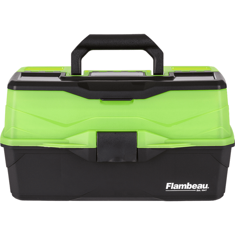 Flambeau Outdoors, 6383FG Classic Three Tray Tackle Box, Green, Plastic, 16  inches long
