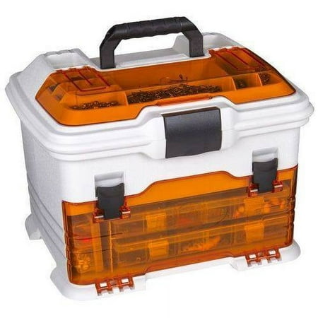 Flambeau Outdoors. T4P Pro Multi Loader, Fishing Tackle Box, White, Orange, 33.5 inches long, Plastic