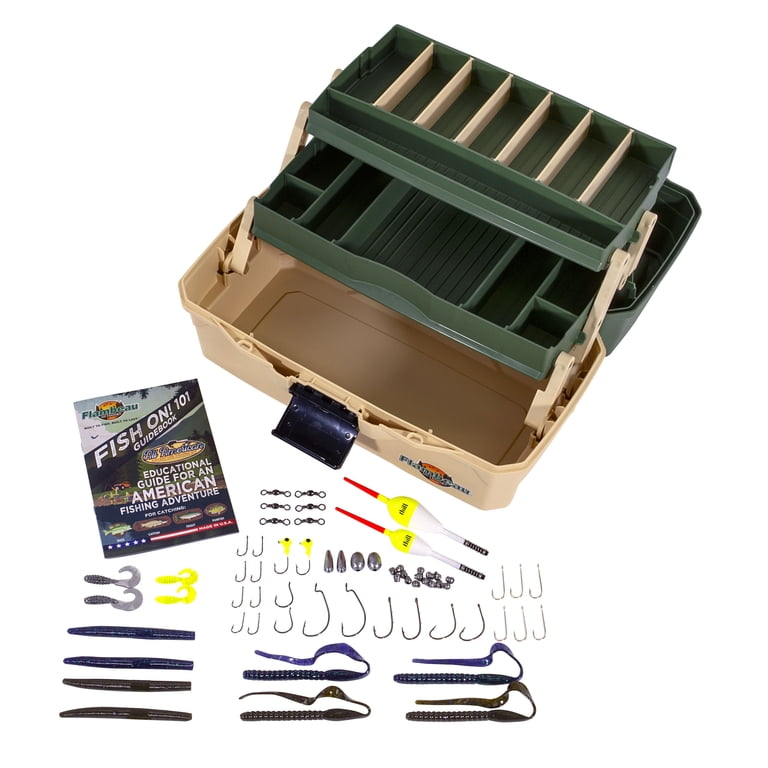 Flambeau Outdoors, Two Tray Tackle Kit, 63 Pieces, Fishing Tackle Box, Plastic, 14 inches, Size: Medium Flambeau Outdoors, Two Tray Tackle Kit, 63 Pieces, Fishing Tackle Box, Plastic, 14 inches, Size: Medium
