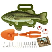Flambeau Outdoors, Wild Bite Bass  25 Piece Kids Tackle Box Kit, Fishing Tackle Box, Plastic, 10.75in