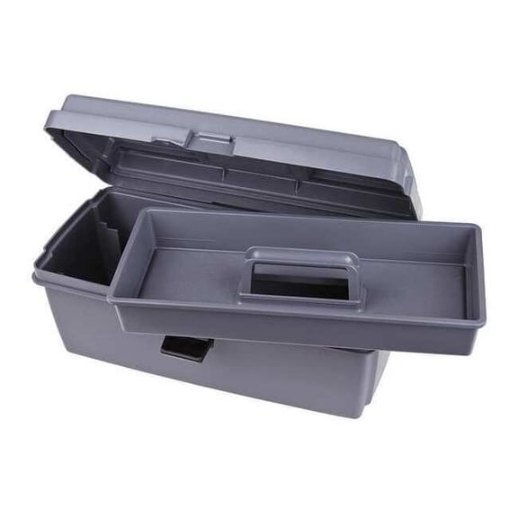 Flambeau Tool Box, Plastic, Gray, 16 in W x 9 in D x 7 in H 17800-2