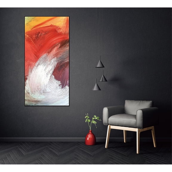Flame 48"x24" Canvas Wall Art, Black PS Frame