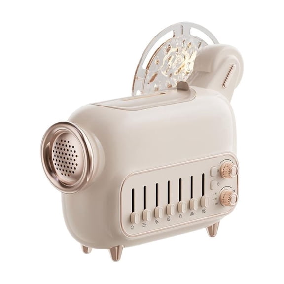 Flame Aroma Diffuser with 7 White Noise Sounds, 2-in-1 Mist Humidifier & Essential Oil Diffuser, Colorful Aurora Lights for Sleep & Relaxation, Retro Desktop Decor,