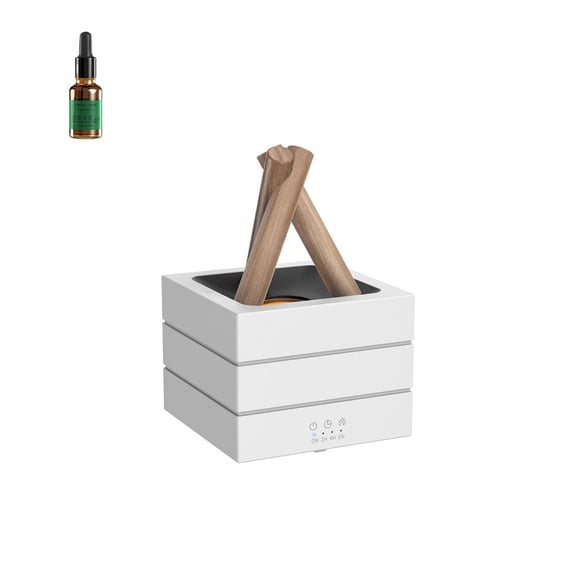 Flame Aroma Diffuser Mini Humidifier, Compact Campfire Style Essential Oil Diffuser with 7-Color Gradient Night Light, Quiet Ultrasonic Desk Diffuser with Auto Shut-Off for Home/Office/Bedroom