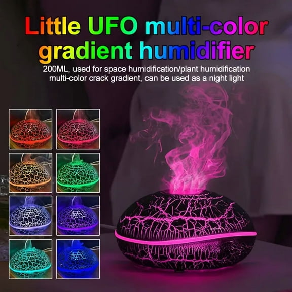 Flame Aroma Diffuser with 8 Color LED Lights, 2-in-1 Essential Oil Diffuser & Humidifier