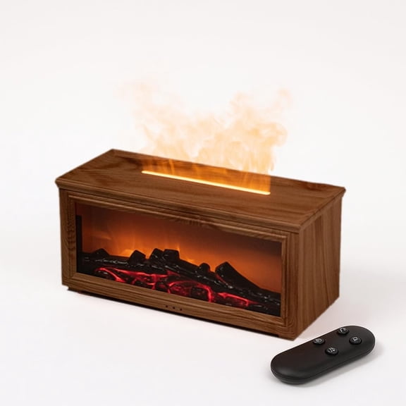Flame Aroma Diffuser with Humidifier - 7 Color Changing LED Lights for Campfire Ambiance, Essential Oil Diffuser for Home, Office & Yoga Meditation