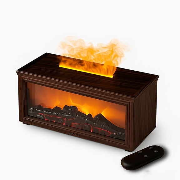 Flame Aroma Diffuser with Humidifier - 7 Color Changing LED Lights for Campfire Ambiance, Essential Oil Diffuser for Home, Office & Yoga Meditation
