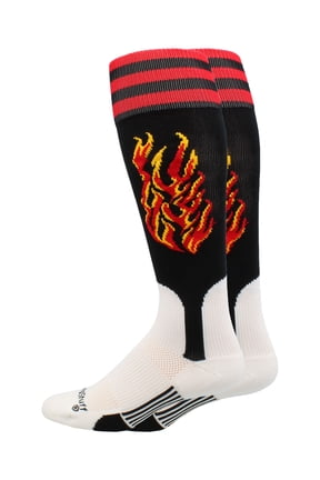 TCK Dugout Knee High Stirrup Socks Black White Scarlet - HIT a Double