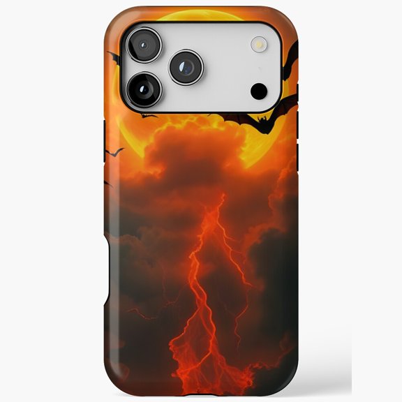 Flame Bats Sky Thunderstorm Phone Cover iPhone 17 16 15 14 13 12 11 Pro Max
