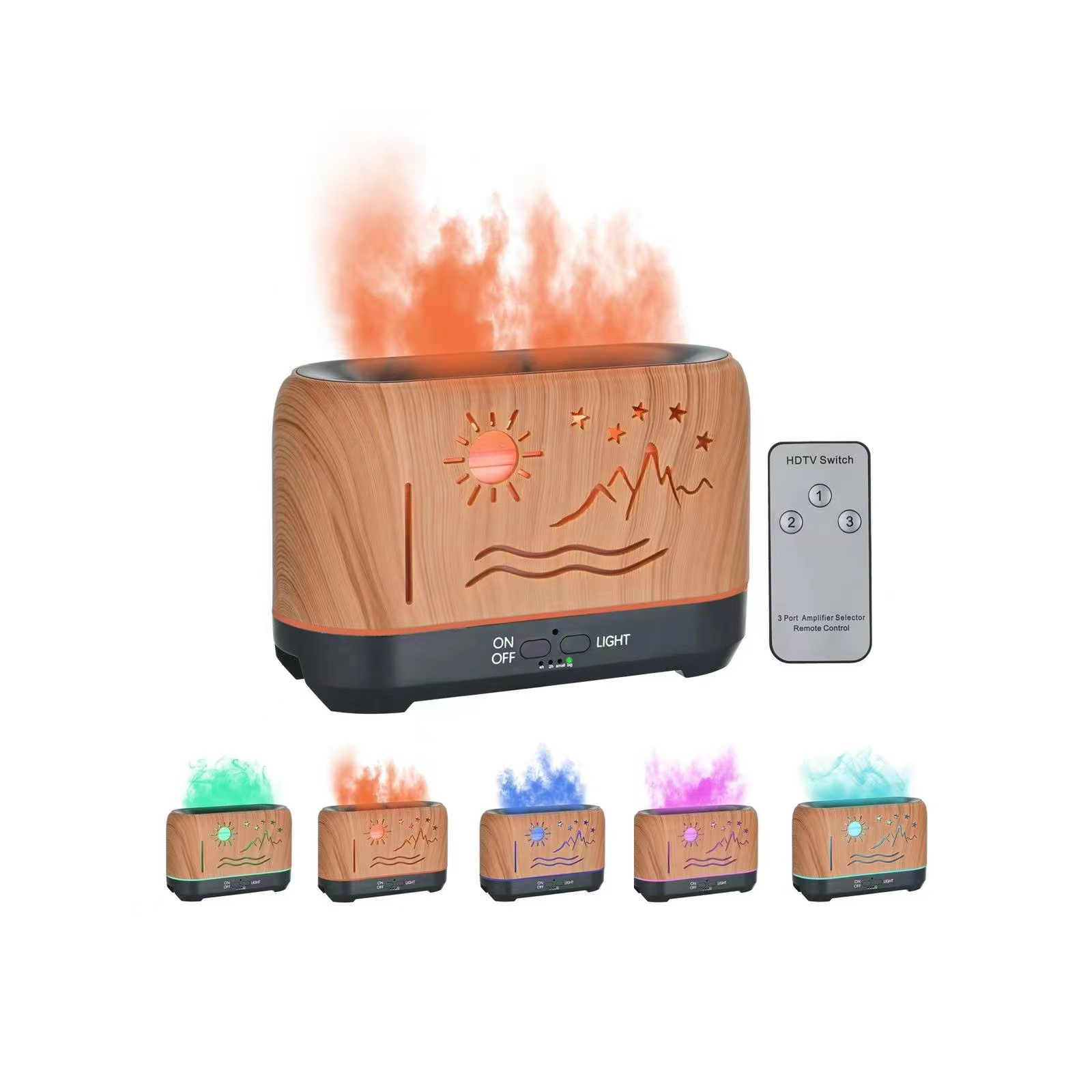 Flame Diffuser Humidifier 7 Flame Colors,Essential Oil Aroma Therapy