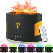 Flame Diffuser-Volcano Diffuser-with Remote Control, Bluetooth Speaker & White Noise Function, Flame humidifier fire Diffuser for Bedroom Home Office Yoga Gym
