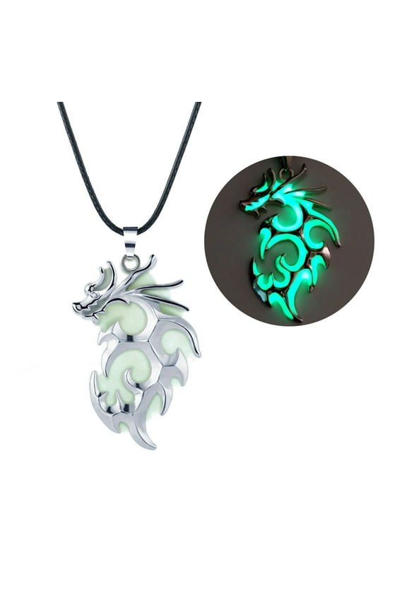 Flame Dragon Necklace Pendant for Women Men Luminously Dragon Necklace Glow Dragon Jewelry Gifts