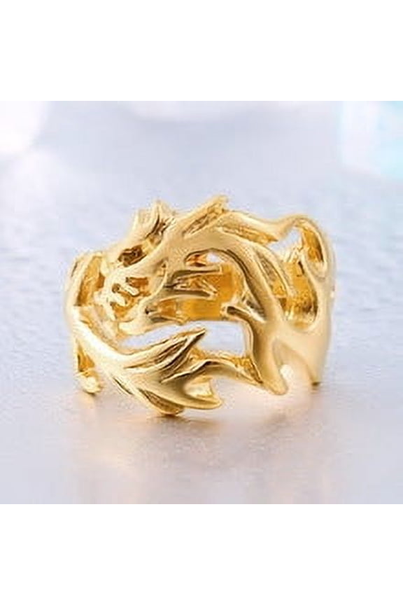 Flame Dragon Silver Ring Men