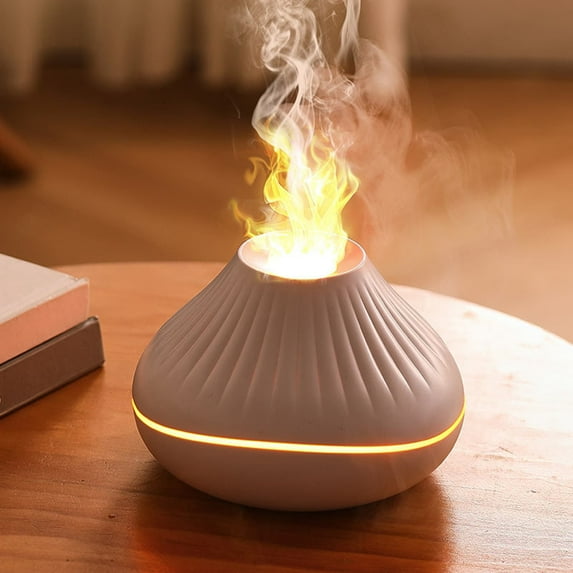 Flame Effect Aromatherapy Humidifier with Simulated Fire Light, 160ml ...