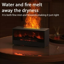 Flame Essential Oil Diffuser, 3D Flame Fireplace Aromatherapy Machine Colorful Humidifier with Remote Control