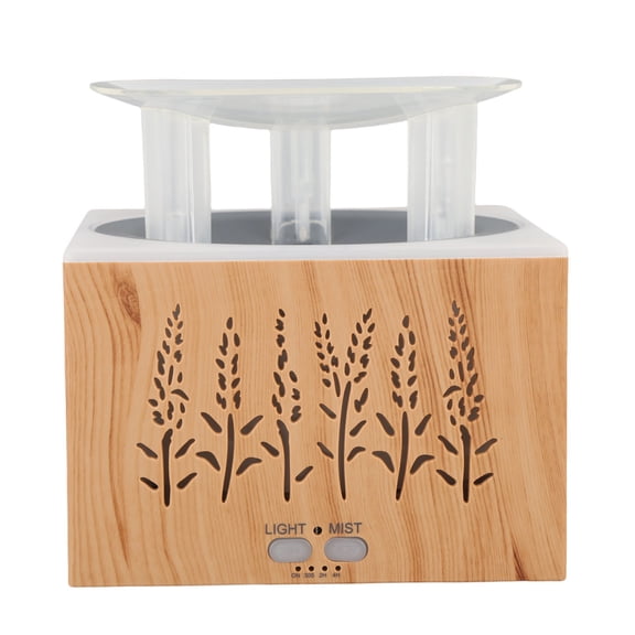 Flame Essential Oil Diffuser, 400ml / 13.5 fl oz Ultra Quiet Wheat Aromatherapy Humidifier with Colorful Night Light & Timer, EU Plug
