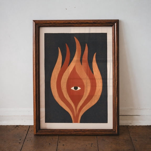 Flame Eye Fall Dark Academia Moody Mystical Poster