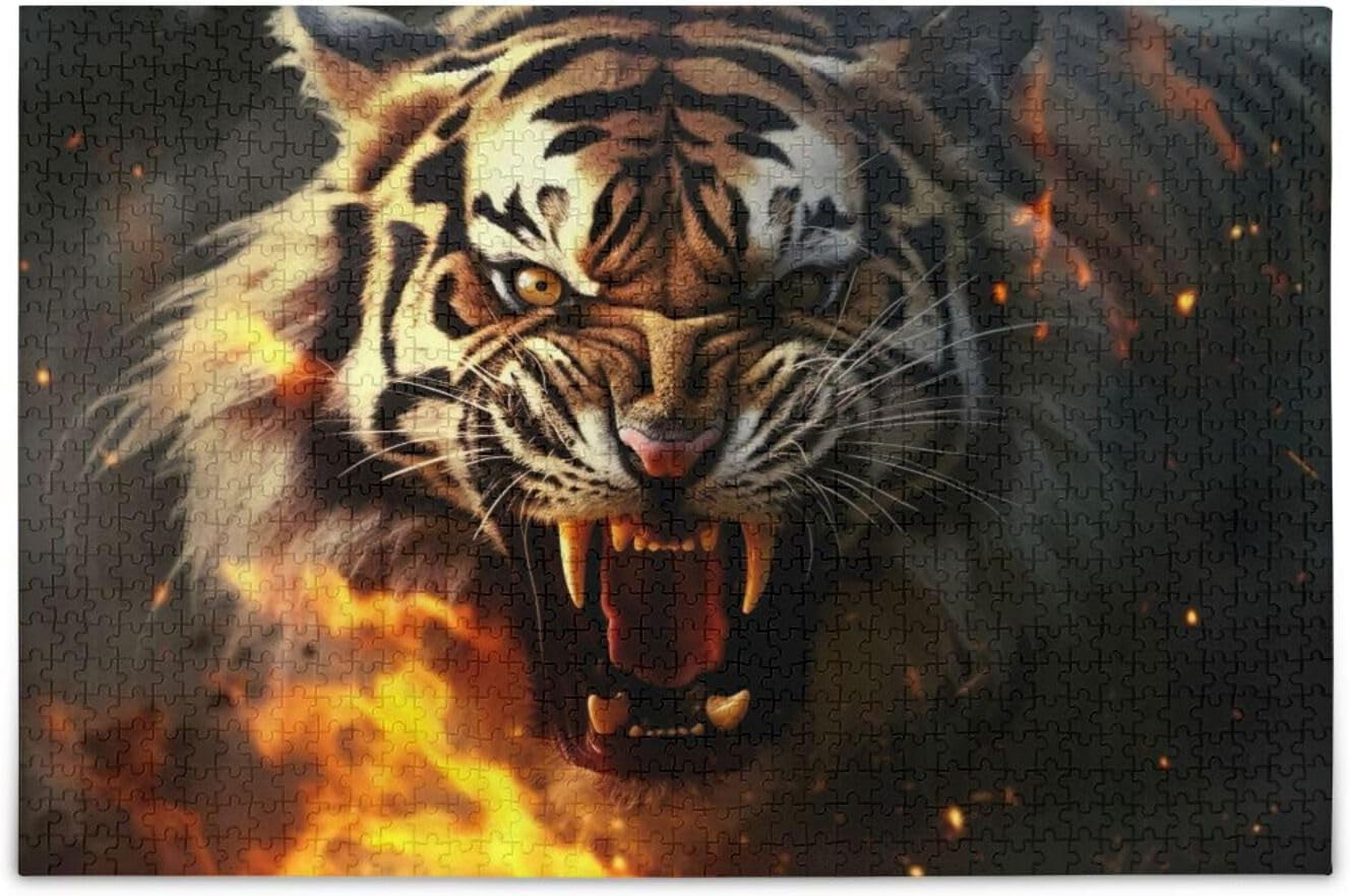 1000-Piece Jigsaw Puzzle - Fierce Dragon Fire Design, For Adults & Teens (15+), Includes Storage Bag - View #7