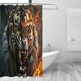 thumbnail image 1 of Flame Fierce Tiger Shower Curtain Waterproof Fabric with 12 Hooks Bathroom Bath Curtain Set Polyester Fabric Machine Washable 60 x 72 Inch Home Decor, 1 of 6