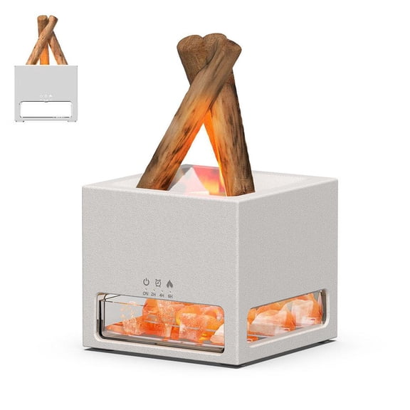 Flame Fire Diffuser – 240ml Bonfire Aromatherapy Cool Mist Humidifier, Auto Shut-Off & Night Light