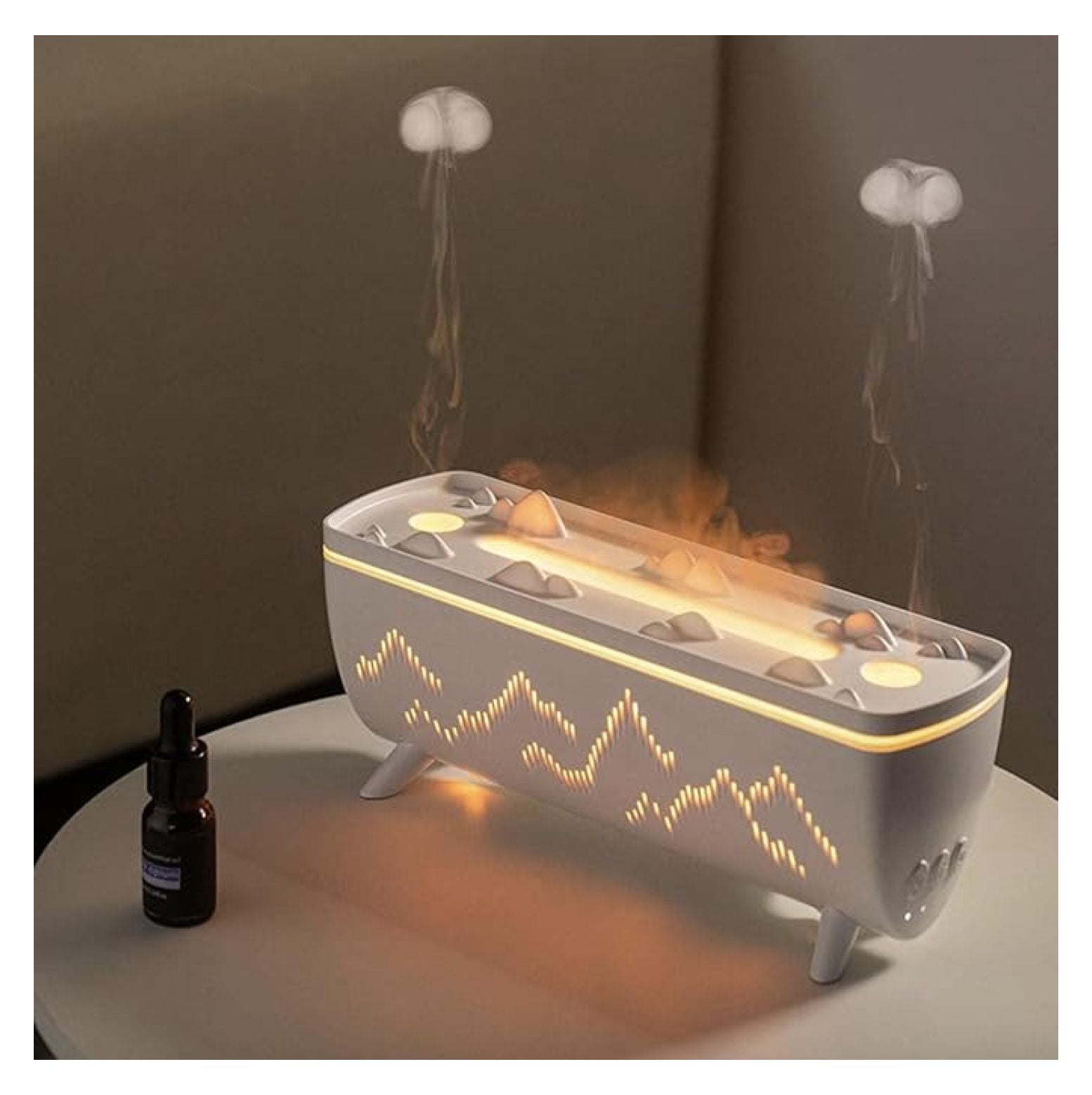 Flame Fire Diffuser Humidifier, 3 Colors Changing Oil Diffuser,Flame 2 ...