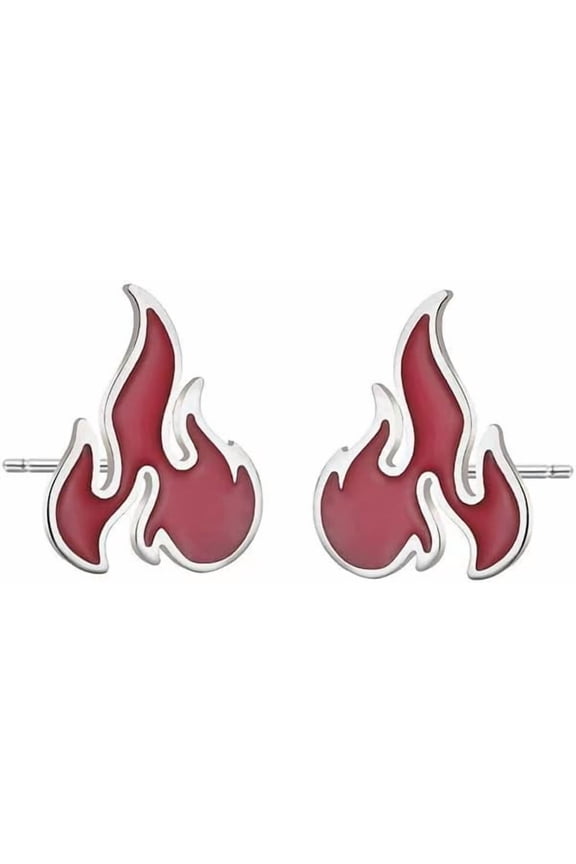 Flame Fire Stud Earrings for Women Punk Red Fire Earrings Personalized Flame Shape Stud Earrings Unique Cool Fire Earrings Fashion Jewelry Gift