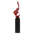 thumbnail image 1 of Flame Floor Sculpture 65" Tall // Metallic Red With Black Stand, 1 of 1