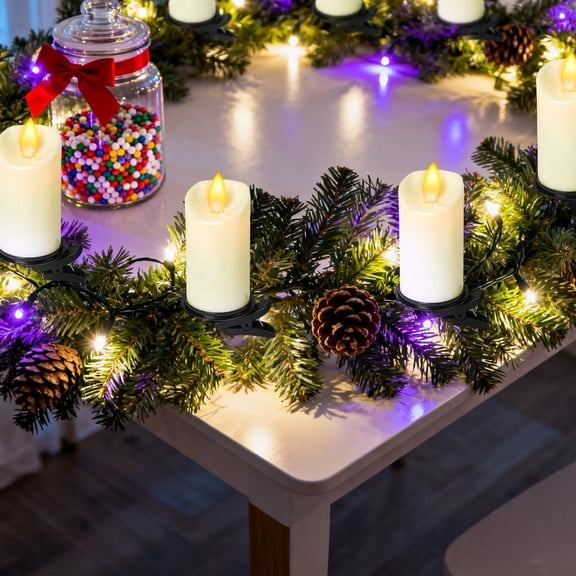 Flameless LED Taper Candless with Clips, Battery Powered Flickering Fake Wax Candless for Christmas Tree Holiday Home Wedding Decorations