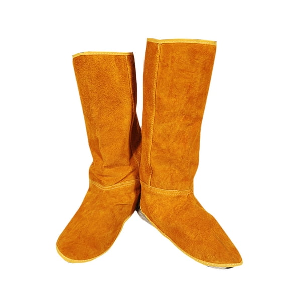 Flame Heat Abrasion Flame Resistant Foot Leather Flame Retardant Welding Spats Safety Protection Work Welder Tools Safety Boot ,Widely Use