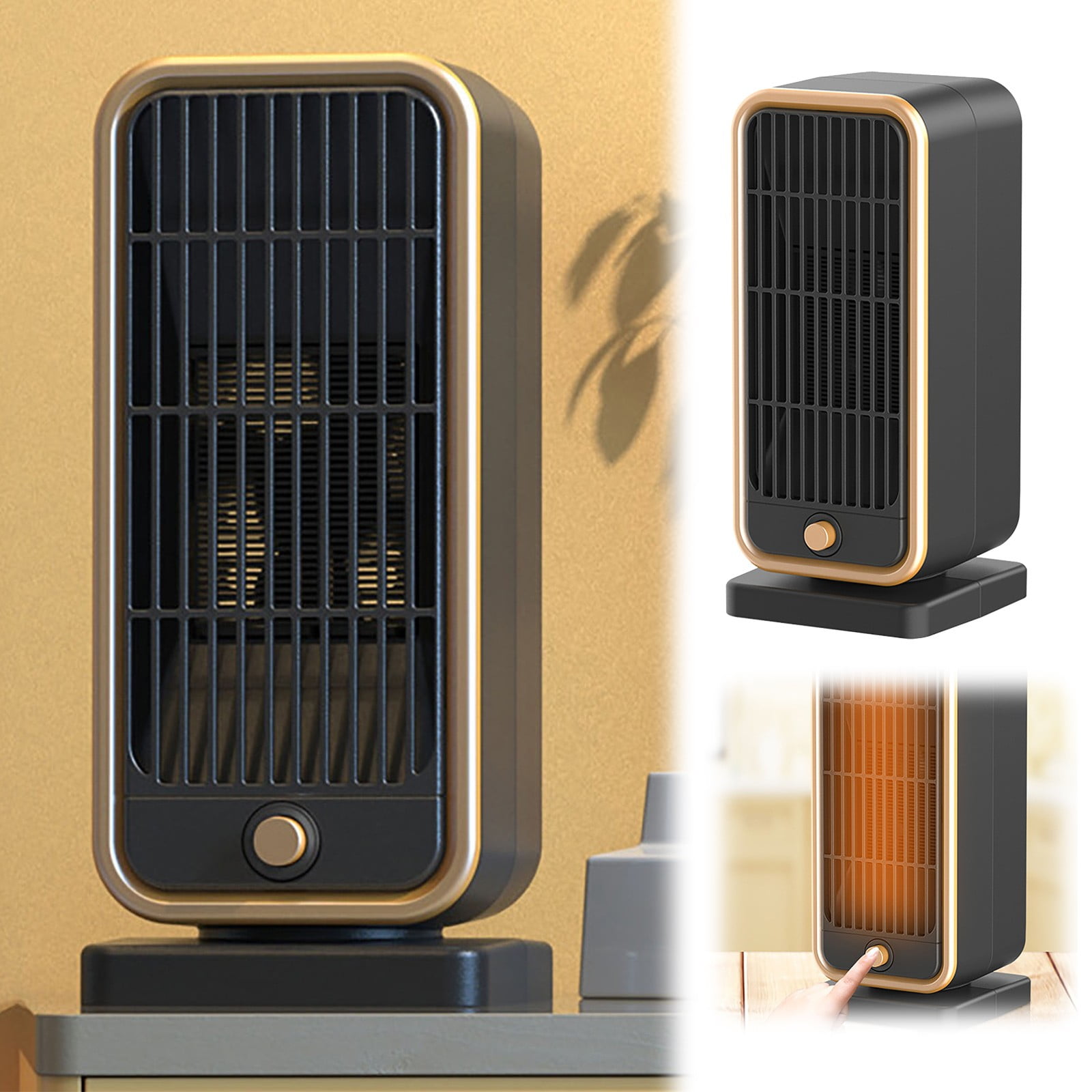 Flame Heater Plug in Small Space Heater Thermostat Small Heater Fan for ...